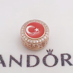 Pandora Turkey Flag pendant Rose Gold-Plated